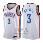 Camiseta Oklahoma City Thunder Corey Brewer NO 3 Association 2017-18 Blanco