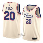 Camiseta Philadelphia 76ers Markelle Fultz NO 20 Ciudad 2018 Crema