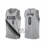 Camiseta Portland Trail Blazers Damian Lillard NO 0 Earned 2020-21 Gris