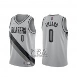 Camiseta Portland Trail Blazers Damian Lillard NO 0 Earned 2020-21 Gris