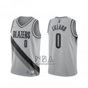Camiseta Portland Trail Blazers Damian Lillard NO 0 Earned 2020-21 Gris