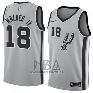 Camiseta San Antonio Spurs Lonnie Walker IV NO 18 Statement 2018 Gris