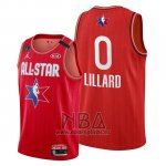 Camiseta All Star 2020 Portland Trail Blazers Damian Lillard NO 0 Rojo