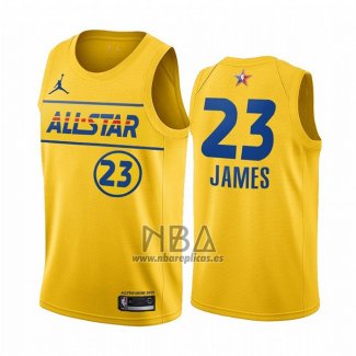 Camiseta All Star 2021 Los Angeles Lakers LeBron James NO 23 Oro