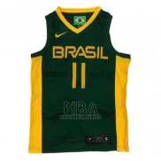 Camiseta Brasil Anderson Varejao NO 11 2019 FIBA Baketball World Cup Verde