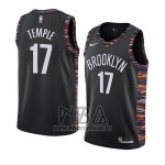 Camiseta Brooklyn Nets Garrett Temple NO 17 Ciudad 2019 Negro
