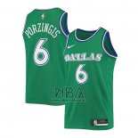 Camiseta Dallas Mavericks Kristaps Porzingis NO 6 Hardwood Classic 2020-21 Verde