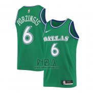 Camiseta Dallas Mavericks Kristaps Porzingis NO 6 Hardwood Classic 2020-21 Verde