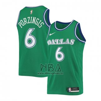 Camiseta Dallas Mavericks Kristaps Porzingis NO 6 Hardwood Classic 2020-21 Verde