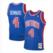 Camiseta Detroit Pistons Joe Dumars NO 4 Mitchell & Ness 1988-89 Azul