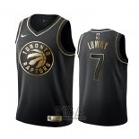 Camiseta Golden Edition Toronto Raptors Kyle Lowry NO 7 Negro
