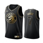 Camiseta Golden Edition Toronto Raptors Kyle Lowry NO 7 Negro