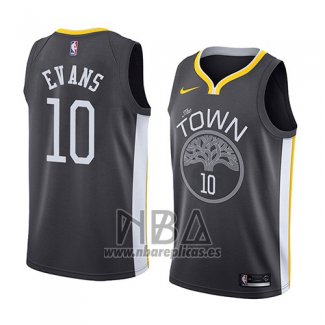Camiseta Golden State Warriors Jacob Evans III NO 10 Statement 2017-18 Negro