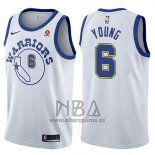 Camiseta Golden State Warriors Nick Young NO 6 Hardwood Classic 2017-18 Blanco