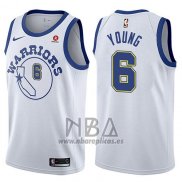 Camiseta Golden State Warriors Nick Young NO 6 Hardwood Classic 2017-18 Blanco