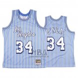 Camiseta Los Angeles Lakers Shaquille O'Neal NO 34 Mitchell & Ness 1996-97 Azul Blanco
