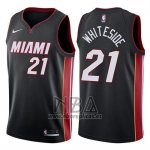 Camiseta Miami Heat Hassan Whiteside NO 21 Icon 2018 Negro