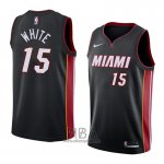 Camiseta Miami Heat Okaro White NO 15 Icon 2018 Negro