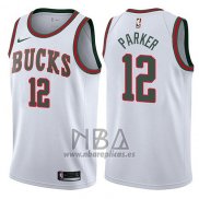 Camiseta Milwaukee Bucks Jabari Parker NO 12 Return To The Mecca Classic 2017-18 Blanco