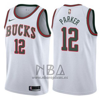 Camiseta Milwaukee Bucks Jabari Parker NO 12 Return To The Mecca Classic 2017-18 Blanco