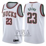 Camiseta Milwaukee Bucks John Henson NO 23 Return To The Mecca Classic 2017-18 Blanco