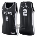 Camiseta Mujer San Antonio Spurs Kawhi Leonard NO 2 Icon 2017-18 Negro