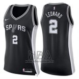 Camiseta Mujer San Antonio Spurs Kawhi Leonard NO 2 Icon 2017-18 Negro