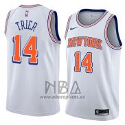 Camiseta New York Knicks Allonzo Trier NO 14 Statement 2018 Blanco