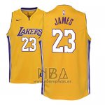 Camiseta Nino Los Angeles Lakers Lebron James NO 23 Icon 2017-18 Amarillo