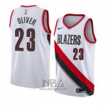 Camiseta Portland Trail Blazers Cameron Oliver NO 23 Association 2018 Blanco