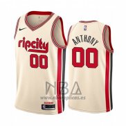 Camiseta Portland Trail Blazers Carmelo Anthony NO 00 Ciudad 2019-20 Cream