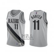 Camiseta Portland Trail Blazers Enes Kanter NO 11 Earned 2020-21 Gris