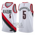 Camiseta Portland Trail Blazers Pat Connaughton NO 5 Swingman Association 2017-18 Blanco