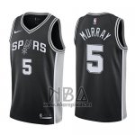 Camiseta San Antonio Spurs Dejounte Murray NO 5 Swingman Icon 2017-18 Negro