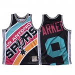 Camiseta San Antonio Spurs Tony Parker NO 9 Mitchell & Ness Big Face Negro