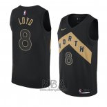 Camiseta Toronto Raptors Jordan Loyd NO 8 Ciudad 2018 Negro