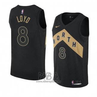Camiseta Toronto Raptors Jordan Loyd NO 8 Ciudad 2018 Negro