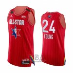 Camiseta All Star 2020 Atlanta Hawks Trae Young NO 24 Autentico Rojo