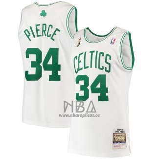 Camiseta Boston Celtics Paul Pierce NO 34 Mitchell & Ness 2007-08 Blanco