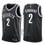 Camiseta Brooklyn Nets Nik Stauskas NO 2 Icon 2017-18 Negro