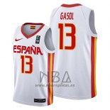 Camiseta Espana Marc Gasol NO 13 2019 FIBA Baketball World Cup Blanco