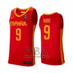 Camiseta Espana Ricky Rubio NO 9 2019 FIBA Baketball World Cup Rojo