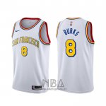 Camiseta Golden State Warriors Alec Burks NO 8 Classic Edition 2019-20 Blanco