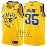 Camiseta Golden State Warriors Kevin Durant NO 35 Hardwood Classic 2018 Amarillo