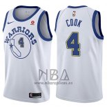 Camiseta Golden State Warriors Quinn Cook NO 4 Classic 2017-18 Blanco2
