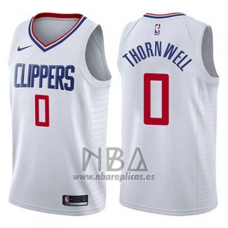Camiseta Los Angeles Clippers Sindarius Thornwell NO 0 Association 2017-18 Blanco