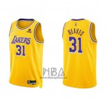 Camiseta Los Angeles Lakers Austin Reaves NO 31 75th Anniversary 2021-22 Amarillo