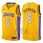 Camiseta Los Angeles Lakers Jordan Clarkson NO 6 Swingman Icon 2017-18 Oro