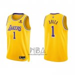 Camiseta Los Angeles Lakers Trevor Ariza NO 1 75th Anniversary 2021-22 Amarillo