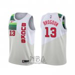 Camiseta Milwaukee Bucks Malcolm Brogdon NO 13 Earned Blanco